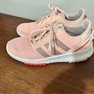 Adidas Kids Pink and Gray Sneakers